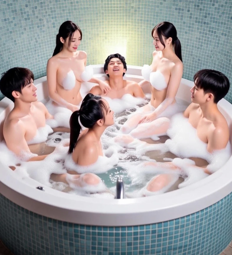 Group Alexander Play VIP Jacuzzi with three men and three girls